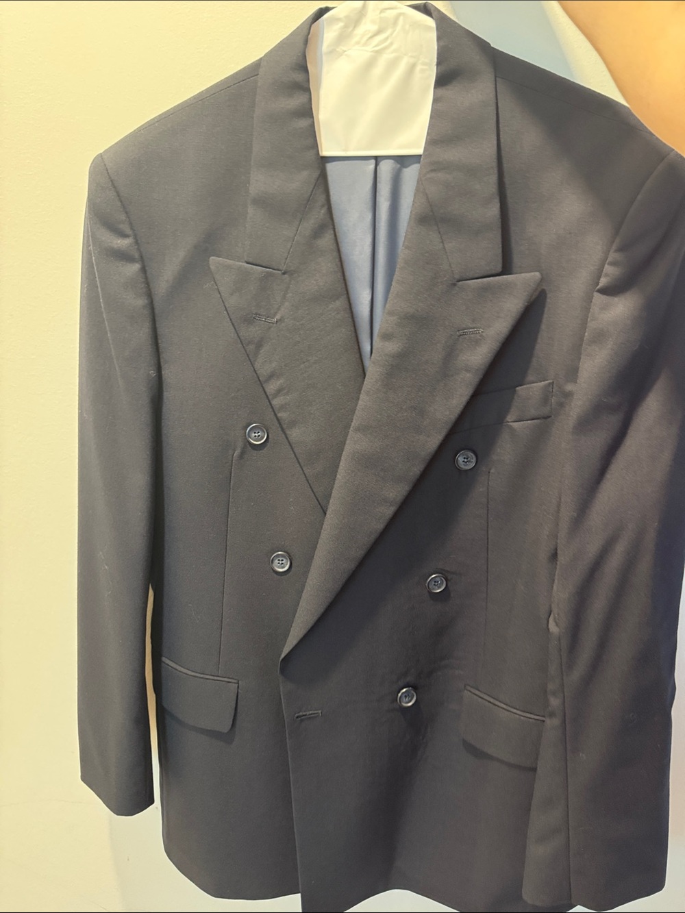 Yves Saint Laurent Navy and White Labeled Jacket Interior